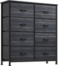 YITAHOME Dresser with 8 Drawers - Fabric Storage Tower, Organizer Unit for Bedroom, Living Room, Hallway, Closets - Sturdy Steel Frame, Wooden Top & Easy Pull Fabric Bins, Burlywood Grain