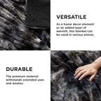 Bedsure GentleSoft Sherpa Fluffy Throw Blanket - Fleece Warm and Cozy Throw for Women Gift, Plush & Fuzzy Faux Fur Christmas Blanket for Couch, Sofa, Bed Decor, Tie Dye Design, Black, 50x60 Inches