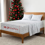 Mellanni Extra Deep California King Sheets - 4 PC Iconic Collection Bedding - Luxury, Ultra Soft, Cooling Bed Sheets - Wrinkle, Fade, Stain Resistant (Cal King, Paisley Gray)
