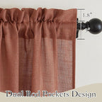 RYB HOME Terracotta Curtains Linen Blend Fall Drapes Semi Sheer Light Filtering Privacy Protected Window Curtains for Living Room, Bedroom, Home Office, Doorway, W 52 x L 84, 2 Panels Set