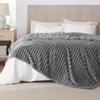 Bedsure GentleSoft Frost Gray Fleece Blanket for Couch - Cozy Soft Blankets for Women, Cute Small Throws for Girls, 108x90 Inches