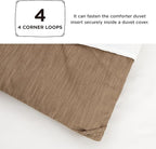 Bedsure King Size Comforter Set - Brown Soft Bedding for All Seasons, Cationic Dyed Bed Set, 3 Pieces, 1 King Size Comforter (104"x90") and 2 Pillow Shams (20"x36"+2")