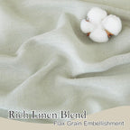 RYB HOME Semi Sheer Curtains - Linen Burlap Rich Texture for Bathroom Laundry Room, Light Filtering Half Privacy Wrinkle-Resistant Modern Style Window Treatments, Sage Green, W 60 x L 90, 1 Pc