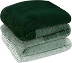 PAVILIA Green Ombre Fleece Throw Blanket for Couch, Soft Flannel Blanket for Sofa Bed Room, Plush Lightweight Emerald Forest Dark Green Gradient Blanket, Cozy Microfiber Decorative Gift Throw, 50x60