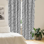 Ambesonne Black and White Window Curtains Pack of 2, Modern Grunge Botany Motif Monochrome Brush Paint Style Strokes, Lightweight Set with Rod Pocket, 4 Panels of - 28" x 95", White and Black