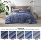 Bedsure King Size Comforter Set - Infinity Blue Soft Bedding for All Seasons, Cationic Dyed Bed Set, 3 Pieces, 1 King Size Comforter (104"x90") and 2 Pillow Shams (20"x36"+2")