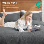 Love's cabin Quilts for Full Bed Dark Grey Bedspreads Bedding Set - Lightweight Bedspread Comforter - Coin Pattern Bedding Coverlet for All Season - 3 Pieces (1 Quilt, 2 Pillow Shams)
