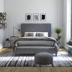 DHP Janford Upholstered Bed, Gray Linen, Full