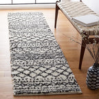 SAFAVIEH Arizona Shag Collection Area Rug - 2'3" x 22' Runner, Ivory & Black, Non-Shedding & Easy Cleaning, Plush Thick Pile, Ideal for Living Room, Bedroom, Dining Space (ASG741Z)