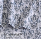 RUVANTI Flannel Sheets Queen Size - 100% Cotton Double Brushed Bed Sheets, Deep Pockets 16 Inches Queen Sheet Set, All Seasons Breathable & Extra Soft - Warm & Cozy, 4 Piece, Damask