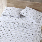 Eddie Bauer - King Sheets, Cotton Flannel Bedding Set, Brushed For Extra Softness, Cozy Home Decor (Dog Friends White, King)
