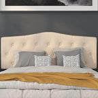 Flash Furniture Cambridge Tufted Upholstered Queen Size Headboard in Beige Fabric