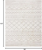 SAFAVIEH Arizona Shag Collection Area Rug - 6'7" x 9'2", Ivory & Beige, Moroccan Design, Non-Shedding & Easy Care, 1.6-inch Thick Ideal for High Traffic Areas in Living Room, Bedroom (ASG741A)