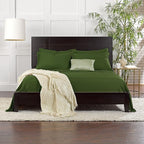 California King Sheets by Pure Bamboo, Genuine 100% Organic Viscose Derived from Bamboo Bed Sheet Set, Soft & Cooling, Double Stitching, Lifetime Quality Promise (California King, Pesto)