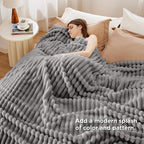 Bedsure GentleSoft Frost Gray California King Size Blanket for Couch - Cozy Soft Blankets for Women, Cute Small Fleece Throws for Girls, 102x96 Inches