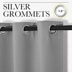 NICETOWN Room Dividers Curtains Screens Partitions, Premium Heavyweight Laundry Room Divider for Office, Vintage and Sliding Room, Including 16 Ring Top (1 Panel, 15ft Wide x 8ft Long, Silver Gray)