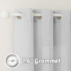RYB HOME Linen Blended Curtains 100 inch Width, Privacy Drapes Boho Style Wrinkle Resistance Fabric for Nursery Kitchen Large Windows Country Rustic Decor, Dove Grey, W 100 x L 90, 1 Pc