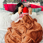 Bedsure GentleSoft Fleece Throw XL Blanket Burnt Orange - 300GSM Soft Lightweight Plush Cozy Blankets for Bed, Sofa, Couch, Travel, Camping, 50x70 inches