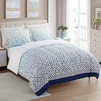 Sweet Home Collection 7 Piece Comforter Set Bag Solid Color All Season Soft Down Alternative Blanket & Luxurious Microfiber Bed Sheets, Genova, Queen