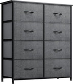 YITAHOME Dresser for Bedroom, Tall Dresser with 8 Drawers, Storage Tower with Fabric Bins, Chest of Drawers for Closet & Living Room - Sturdy Steel Frame, Wooden Top