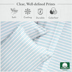 California Design Den Full Size Bed Sheets Set - 400 Thread Count Sateen, Natural 100% Cotton Sheets, Deep Pocket Cooling and Durable Bedding Set - Cape Stripe