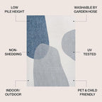 JONATHAN Y Geometric Organic Shapes Indoor Outdoor Area Rug 8X10 Cream/Navy, Zia Modern for Backyard, Patio, Porch, Easy-Cleaning, High Traffic, Pet-Friendly, Non-Shedding (TSN306B-8)