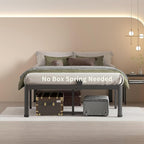 MAF 12 Inch Full Size Metal Platform Bed Frame with Round Corner Legs, Mattress Slide Stopper, 3000 LBS Heavy Duty Steel Slats Support, No Box Spring Needed, Noise Free
