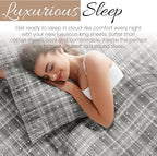 Linen Market 4 Piece King Sheet Set - Breathable, Double-Brushed Patterned Cooling Sheets – Oeko-TEX Certified Ultra Soft & Wrinkle-Free 16" Deep-Pocket King Sheets - Easy Care Polka Dot Gray