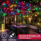 Joiedomi Multicolor Christmas String Lights,100 Count 21.4FT Christmas Fairy Tree Lights Plug in for Indoor Outdoor Xmas Decorations Patio Holiday Theme Party Yard House,Green Wire