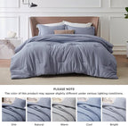 Bedsure King Size Comforter Set - Navy Blue Soft Bedding for All Seasons, Cationic Dyed Bed Set, 3 Pieces, 1 King Size Comforter (104"x90") and 2 Pillow Shams (20"x36"+2")