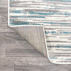 JONATHAN Y Speer Abstract Linear Stripe Gray/Blue Runner Rug, 2x8, Contemporary, Rustic, Easy-Cleaning for Living Room, Bedroom, Kitchen, Pet Friendly, Non-Shedding (LUX106A-28)