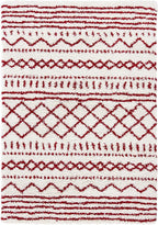 SAFAVIEH Arizona Shag Collection Area Rug - 6'7" x 9'2", Ivory & Red, Moroccan Design, Non-Shedding & Easy Care, 1.6-inch Thick Ideal for High Traffic Areas in Living Room, Bedroom (ASG741P)