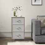 Simple Houseware 3 Drawer Nightstand Dresser with Wood Top, Grey