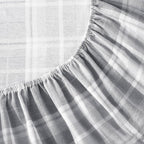 Laura Ashley - Flannel Sheets Twin Size, Anti-Pilling & Wrinkle Resistant Cotton, Touchably Soft for All-Season Comfort - Bed Sheets with Matching Pillowcases & Fitted Sheet (Mulholland Plaid Grey)