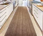 Custom Length Cut to Size Wide Width Carpet Runner Rug for Hallways, Slip Resistant Latex Rubber Backed, 31 inch Wide X Customized Length, Stripe Brown, 31 inch X 17 feet