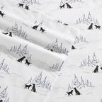 Eddie Bauer - Full Sheets, Cotton Flannel Bedding Set, Brushed For Extra Softness, Cozy Home Decor (Dog Friends White, Full)