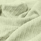 COTTON CRAFT Soft Cotton Thermal Blanket - Plush Herringbone Twill - All Season Luxurious Breathable Skin Friendly Lightweight Cooling Throw Blanket - Sofa Couch Travel Camping Dorm - King Sage