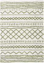SAFAVIEH Arizona Shag Collection Accent Rug - 4' x 6', Ivory & Green, Moroccan Design, Non-Shedding & Easy Care, 1.6-inch Thick Ideal for High Traffic Areas in Entryway, Living Room, Bedroom (ASG741Y)