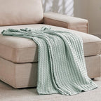 Bedsure Cooling Cotton Waffle Weave Blanket - Lightweight Breathable Blanket of Rayon Derived from Bamboo for Hot Sleepers, Luxury Throws for Bed, Couch and Sofa, Mint Green, 50x70 Inches