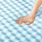 Best Price Mattress 1.5 Inch Egg Crate Memory Foam Mattress Topper, Cooling Gel Infusion, Twin, Dorm Essentials, Blue