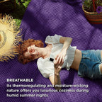 Bedsure Cooling Cotton Waffle King Size Blanket - Lightweight Breathable Blanket of Rayon Derived from Bamboo for Hot Sleepers, Luxury Throws for Bed, Couch and Sofa, Purple, 104x90 Inches