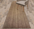 Custom Length Cut to Size Wide Width Carpet Runner Rug for Hallways, Slip Resistant Latex Rubber Backed, 31 inch Wide X Customized Length, Stripe Brown, 31 inch X 17 feet