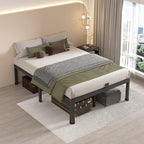 MAF 14 Inch Full Size Metal Platform Bed Frame with Round Corner Legs, 3000 LBS Heavy Duty Steel Slats Support, Noise Free, No Box Spring Needed, Easy Assembly