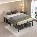 MAF 14 Inch Queen Metal Platform Bed Frame with Round Corner Legs, 3000 LBS Heavy Duty Steel Slats Support, Noise Free, No Box Spring Needed, Easy Assembly