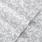 Laura Ashley - Flannel Sheets Twin Size, Anti-Pilling & Wrinkle Resistant Cotton, Touchably Soft for All-Season Comfort - Bed Sheets with Matching Pillowcase & Fitted Sheet (Crestwood Pastel Grey)