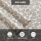 Eddie Bauer - Queen Sheets, Cotton Flannel Bedding Set, Brushed For Extra Softness, Cozy Home Decor (Little Creek Pine Cone Beige, Queen)
