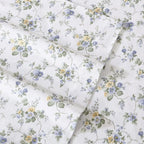 Laura Ashley - Flannel Sheets King Size, Anti-Pilling & Wrinkle Resistant Cotton, Touchably Soft for All-Season Comfort - Bed Sheets with Matching Pillowcases & Fitted Sheet (Le Fleur Cottage Blue)