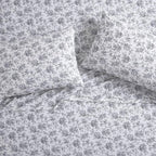 Laura Ashley - Flannel Sheets Full Size, Anti-Pilling & Wrinkle Resistant Cotton, Touchably Soft for All-Season Comfort - Bed Sheets with Matching Pillowcases & Fitted Sheet (Faye Toile Black)