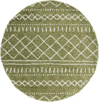 SAFAVIEH Arizona Shag Collection Area Rug - 5'1" Round, Green & Ivory, Moroccan Design, Non-Shedding & Easy Care, 1.6-inch Thick, Ideal for The Living Room, Dining, Bedroom (ASG741X)