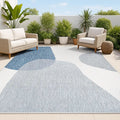 JONATHAN Y Geometric Organic Shapes Indoor Outdoor Area Rug 8X10 Cream/Navy, Zia Modern for Backyard, Patio, Porch, Easy-Cleaning, High Traffic, Pet-Friendly, Non-Shedding (TSN306B-8)